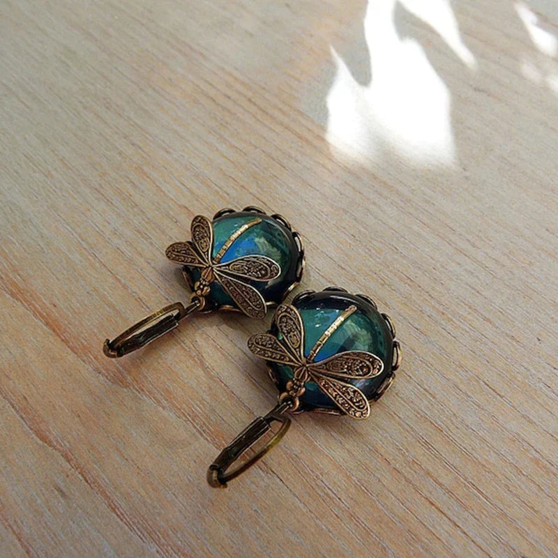 Sphärische Libellenohrringe in antikgold | Shop Nory