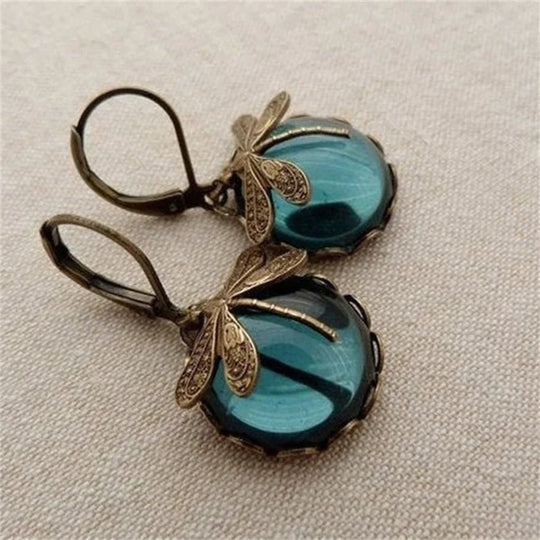 Sphärische Libellenohrringe in antikgold | Shop Nory
