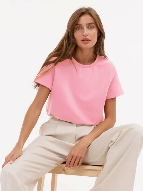 Damen-T-Shirt Aus 100% Baumwolle