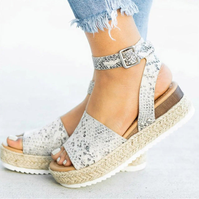 Sandalen Damen Knöchelriemen Espadrille Schuhe für Den Sommer