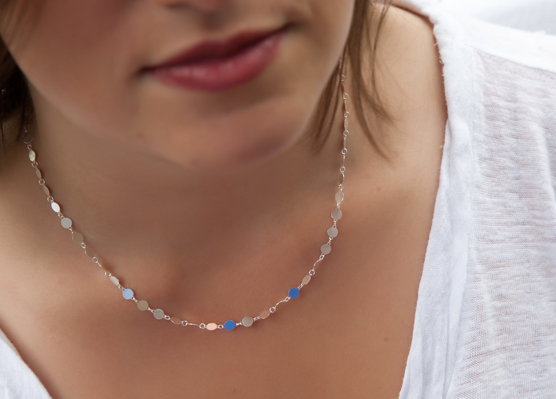 Plättchenkette aus Silber - Kette mit Plättchen für Damen | Shop Nory