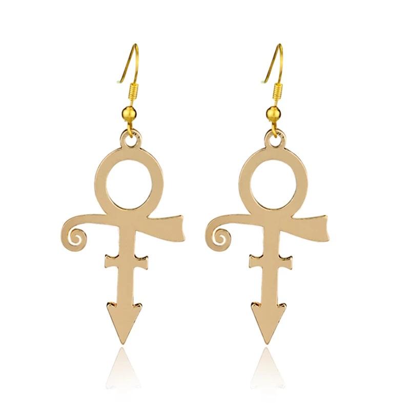 Prinz RIP Gedenk-Symbol Goldplattierte Hakenohrringe | Shop Nory
