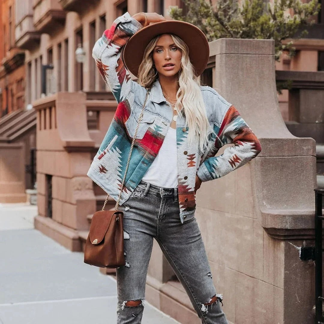 Retro Jeansjacke für Damen Eva