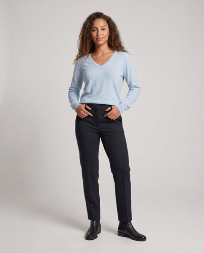 Damen Cashmere‑Optik V‑Neck Lounge‑Pullover mit tiefer Schulterlinie Shop Nory