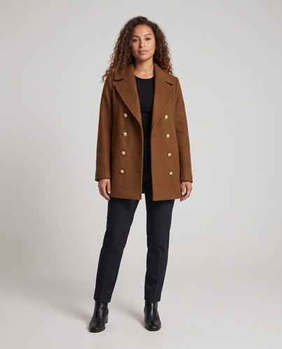 Damen Doppelreihiger Wollmix-Mantel mit Oversize-Schnitt und goldenen Zierknöpfen Shop Nory