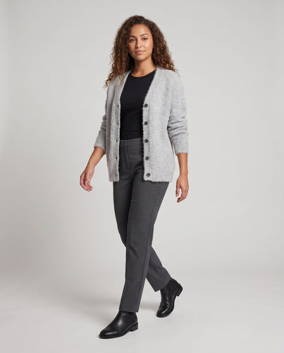 Damen Flauschiger Oversize-Cardigan mit V-Ausschnitt Shop Nory