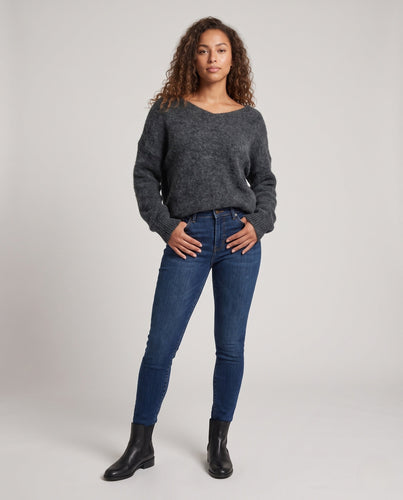 Damen Flauschiger Strickpullover mit weitem Carmen‑Ausschnitt und Oversize‑Silhouette Shop Nory