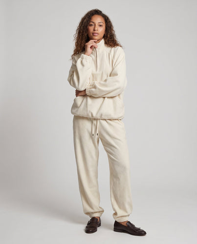 Damen Fleece-Loungewear-Set mit Halfzip, Kängurutasche und High-Waist-Jogger Shop Nory