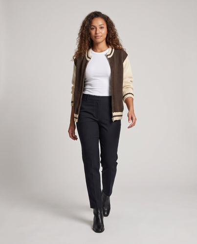 Damen Grobgestrickter Oversize-Cardigan mit Kontraststreifen und voluminösen Ärmeln Shop Nory