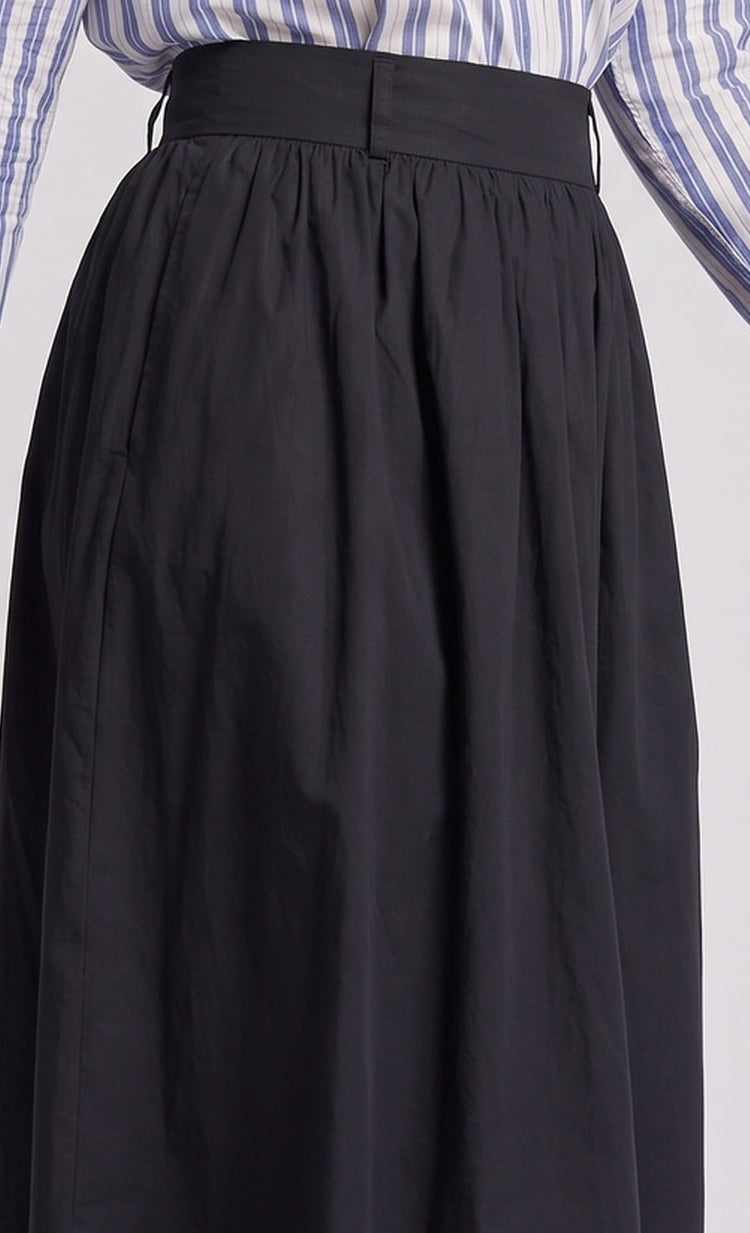 Damen Hochtaillierter Midirock mit weitem Teller und gerafftem Bund Shop Nory