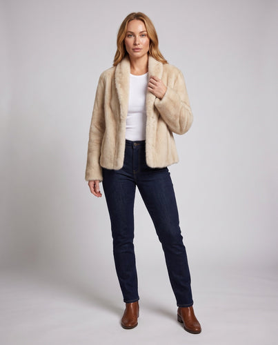 Damen kragenlose Kurzjacke in Teddy‑Optik mit Oversize‑Ärmeln Shop Nory