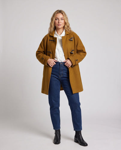 Damen Kurzmantel im Duffle‑Stil mit Knebelverschlüssen und kastiger Oversize‑Silhouette Shop Nory