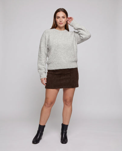 Damen Kuscheliger Bouclé‑Optik Oversize‑Pullover mit Rundhalsausschnitt Shop Nory