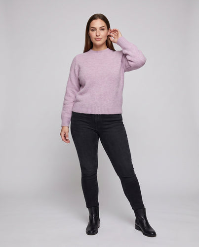 Damen Kuscheliger kurzgeschnittener Rundhalspullover mit Ballonärmeln und Oversized-Silhouette Shop Nory