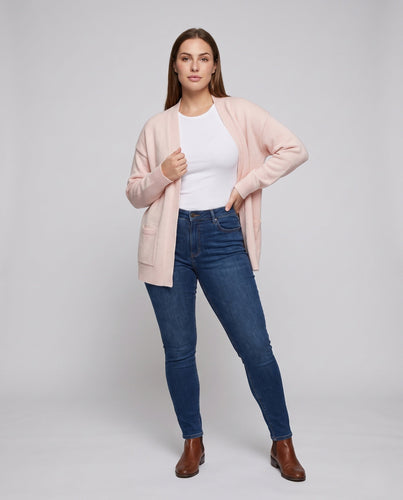 Damen Kuscheliger Long-Cardigan aus Feinstrick mit überschnittenen Schultern Shop Nory
