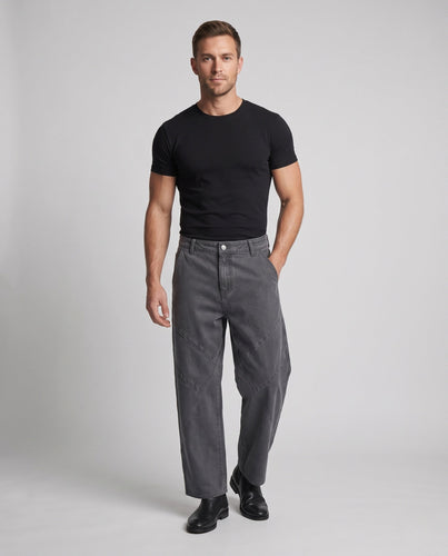 Herren Extraweite Utility-Palazzo-Hose mit markanten Diagonalnähten und tiefem Schritt Shop Nory