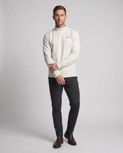 Herren Feines Longsleeve mit Stehkragen und minimalistischer Bruststickerei Shop Nory