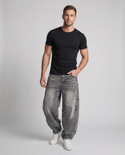 Herren Oversize-Denimhose im Palazzo-Cut mit stonewashed Effekt und extra weitem Bein Shop Nory