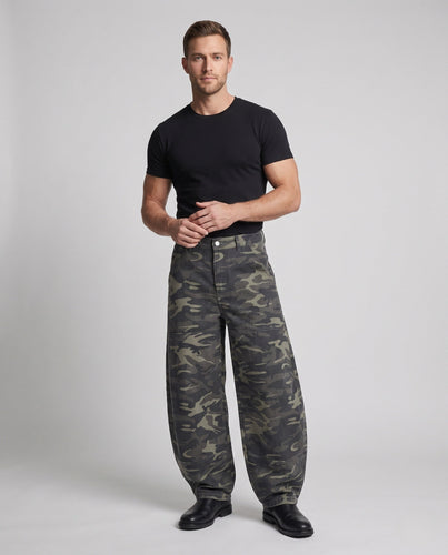 Herren Ultraweite Cargo-Hose im Camouflage-Utility-Look mit Kniepaneelen und extra weitem Bein Shop Nory