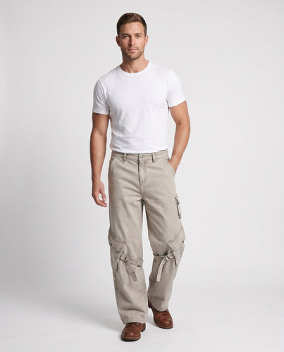 Herren Utility-Cargo-Palazzo-Hose mit D-Ring-Straps und extra weitem Bein Shop Nory