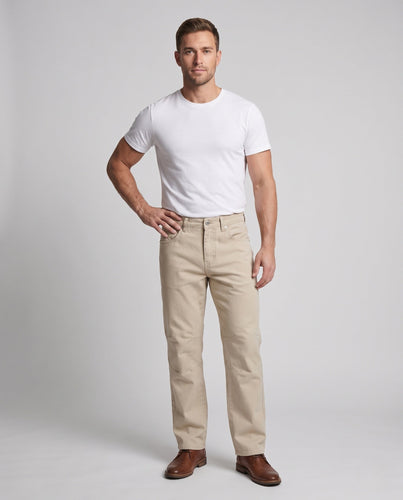 Herren Weite Utility-Twill-Hose mit Knieabnähern und bodenlangem Saum Shop Nory