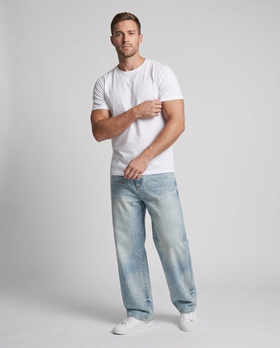 Herren Weitfallende Denim-Palazzo-Jeans mit seitlichen Kontrastpaneelen Shop Nory