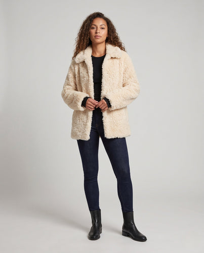 Damen Oversize Kunstfell-Mantel mit Teddy-Finish und warmem Futter Shop Nory