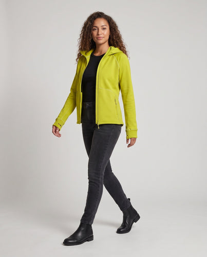 Damen Fleece-Kapuzenjacke mit durchgehendem Reißverschluss, Raglanärmeln und zwei Reißverschlusstaschen Shop Nory