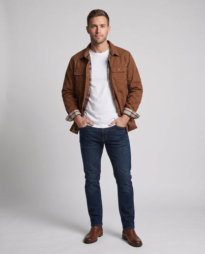 Herren Overshirt mit kariertem Thermofutter, Druckknopfleiste und Pattentaschen Shop Nory