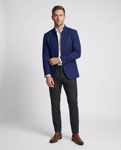 Herren taillierter Woll-Mix Mantel mit Stehkragen und schlanker Silhouette Shop Nory
