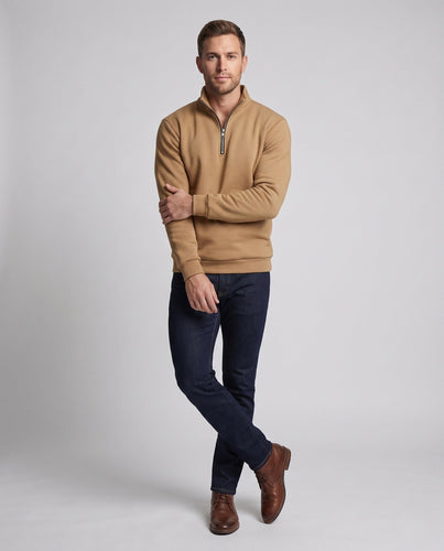Herren Halbzip-Sweatshirt aus French Terry mit Stehkragen und Rippbündchen Shop Nory
