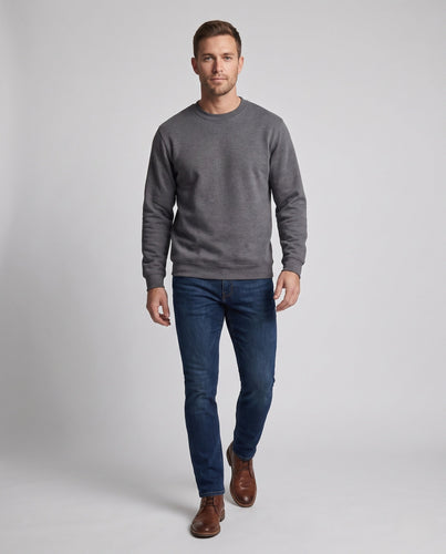 Herren Sweatshirt mit Rundhalsausschnitt und weichem Fleecefutter, Regular-Fit Shop Nory