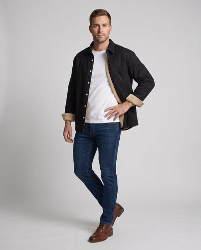 Herren Thermisch gefütterte Hemdjacke im Worker‑Stil mit Teddyfutter Shop Nory