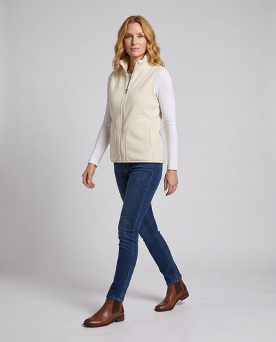 Damen Kuschelige Microfleece-Weste mit hochschließendem Kragen und konturierten Fronttaschen Shop Nory