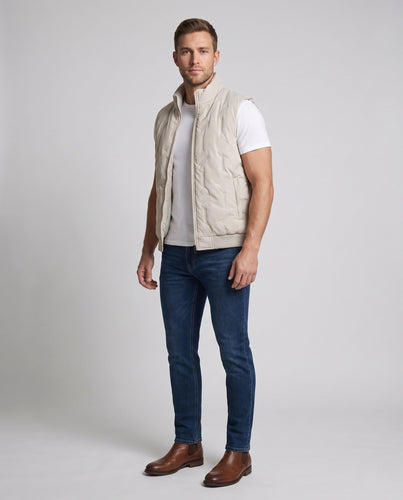 Herren Gefütterte Teddy‑Fleece‑Steppweste mit hohem Kragen und Sherpa‑Innenfutter Shop Nory