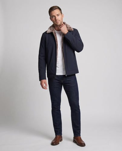 Herren Gefütterte Übergangsjacke mit kuscheliger Teddy-Innenfütterung und Stehkragen Shop Nory