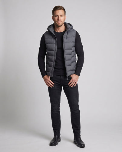 Herren Gesteppte Thermo‑Steppweste mit Kapuze und winddichter Außenlage Shop Nory