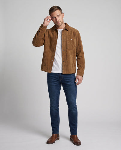 Herren Overshirt‑Jacke aus Cordvelours mit Brusttasche und lockerem Schnitt Shop Nory