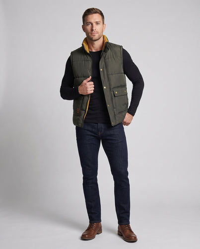Herren Steppweste mit Teddyfutter, hochschließendem Kragen und Multifunktionstaschen Shop Nory