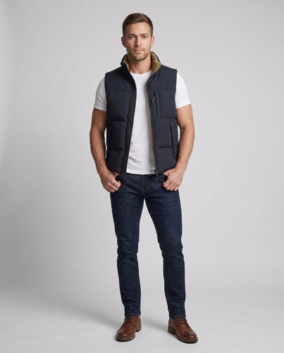 Herren Thermo-gepolsterte Steppweste mit hohem Stehkragen und winddichter Außenlage Shop Nory