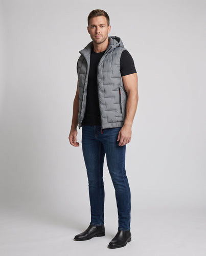 Herren Thermo-Utility Kapuzenweste mit wasserabweisender Mikrofaserschale und elastischem Bund Shop Nory