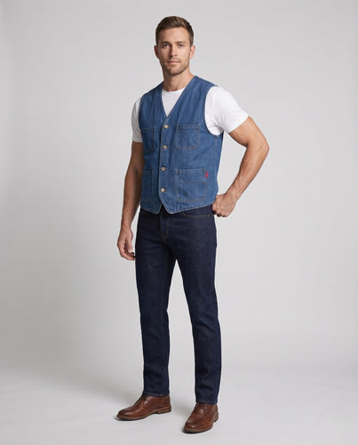 Herren Utility-Weste mit Baumwollcanvas, gestreiftem Innenfutter und aufgesetzten Taschen Shop Nory
