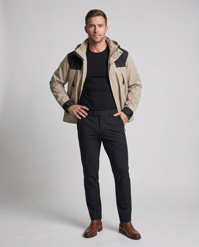 Herren Wasserdichte Ski- und Snowboardjacke mit Kapuze, Mountain-Print und Multifunktionalen Taschen Shop Nory