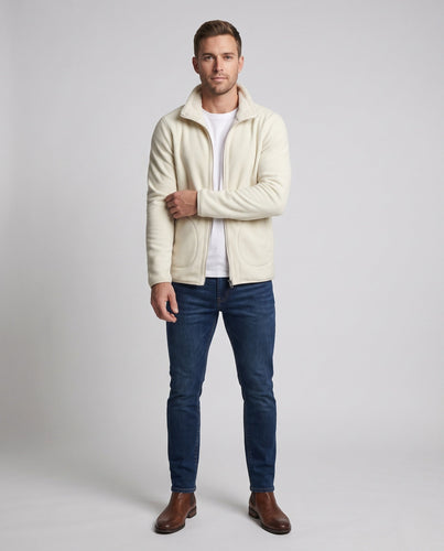 Damen Flauschige Fleecejacke mit Teddyfutter, Stehkragen und Reißverschluss Shop Nory