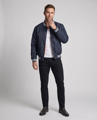 Herren College-Blouson mit gestepptem Thermofutter und kontrastierendem Rippkragen Shop Nory