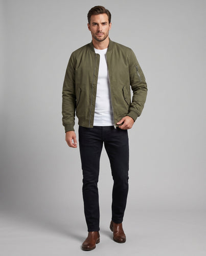 Herren isolierter Pilot‑Bomber mit Thermo‑Wattierung, Ärmeltasche und Rippbündchen Shop Nory