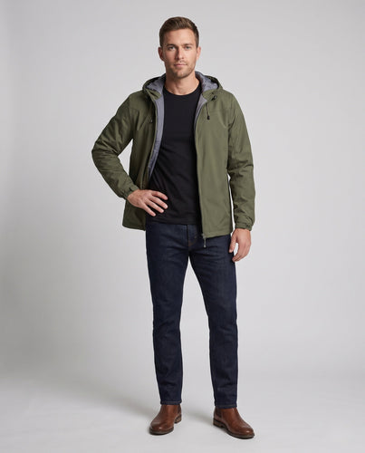 Herren Leichte wind- und wasserabweisende Kapuzen-Fieldjacke mit verstellbarer Kapuze und durchgehendem Reißverschluss Shop Nory