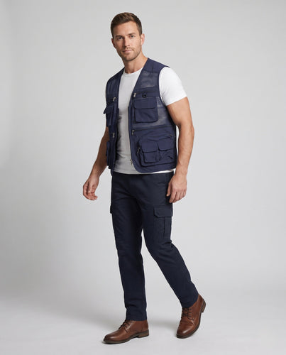 Herren multifunktionale Mesh-Utilityweste mit Mehrfachtaschen Shop Nory