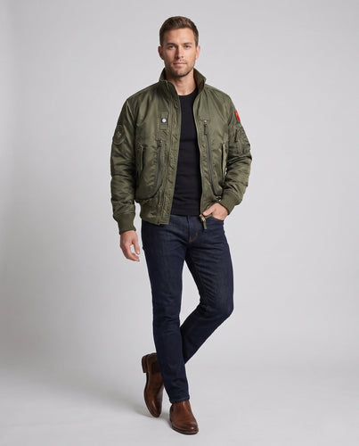 Herren Pilot-Bomberjacke im Utility-Look mit vertikalen Frontreißverschlusstaschen Shop Nory