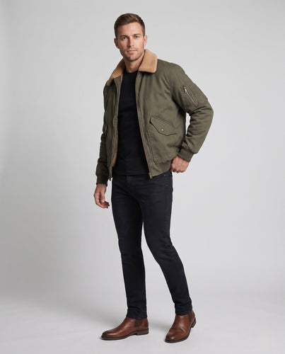 Herren Pilotenblouson mit Sherpa-Innenfutter und Teddykragen Shop Nory